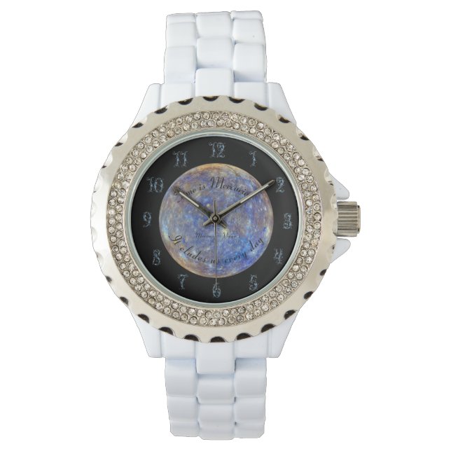 Zodiac Planet Mercury Astronomy Våg Typography Armbandsur (Framsida)