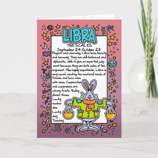 Zodiac - roliga fakta för Libra Kort (Framsida)