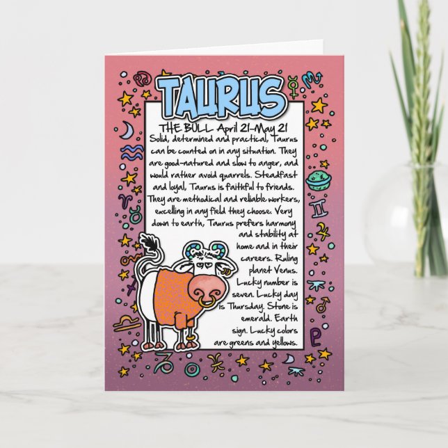Zodiac - roliga fakta för Oxen Kort (Framsida)