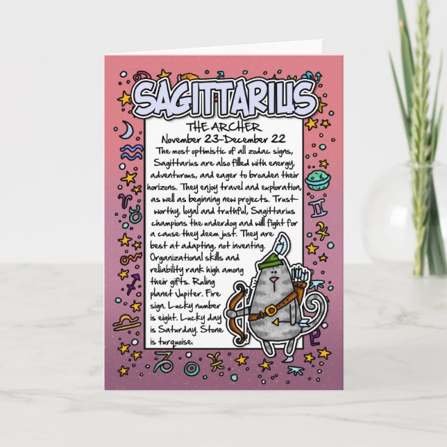 Zodiac - roliga fakta för Sagittarius Kort (Framsida)