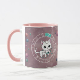Zodiac Sagittarius Cute Cat Wheel Planet Astrology Mugg