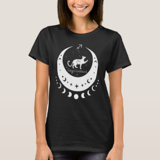 Zodiac Sagittarius Horoscope Astrology Cat Crescen T Shirt