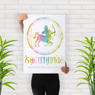 Zodiac Sagittarius-kompatibilitetsdesign Poster