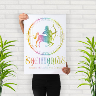 Zodiac Sagittarius-kompatibilitetsdesign Poster