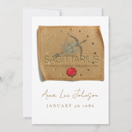 ZODIAC - Sagittarius - Personalized Birthday Card Inbjudningar
