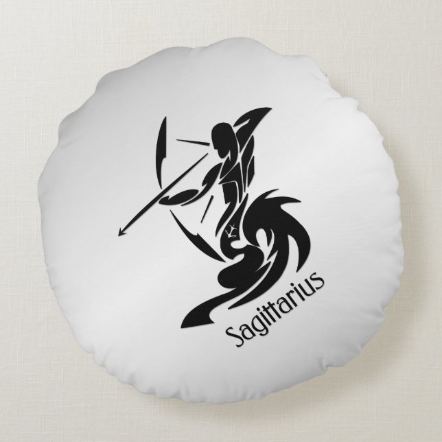 Zodiac Sagittarius Rund Kudde (Baksidan)
