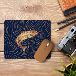 Zodiac Salmon | Handdragen Salmon Mousepad Musmatta
