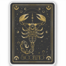 Zodiac Scorpio Astrological Black & Guld Sticker