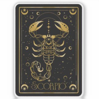 Zodiac Scorpio Astrological Black & Guld Sticker Klistermärken