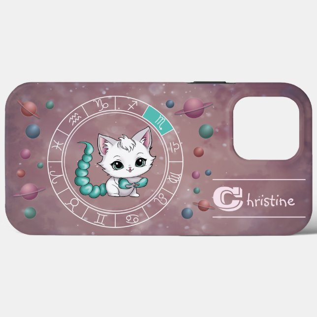 Zodiac Scorpio Cute Wheel Planet Astrology (Baksida (horisontell))
