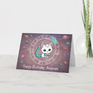 Zodiac Scorpio Cute Wheel Planet Astrology Kort