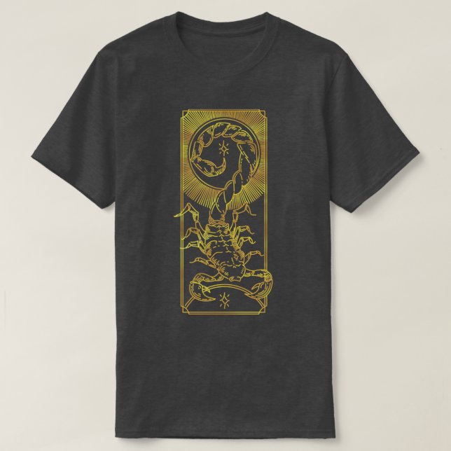 Zodiac Scorpio Line guld T Shirt (Design framsida)