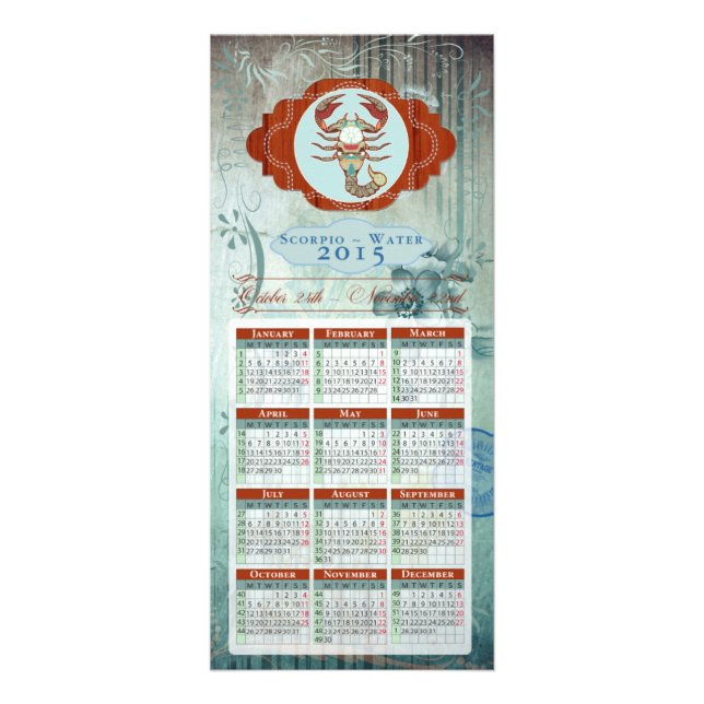 ZODIAC Scorpio - Rackcard / Postcard / Calendar Reklamkort (Framsidan)