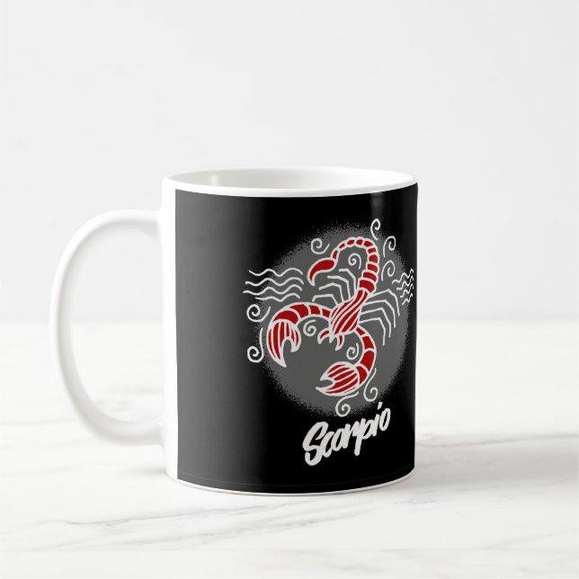 Zodiac Scorpio Symbol Coffee Mugg (Vänster)