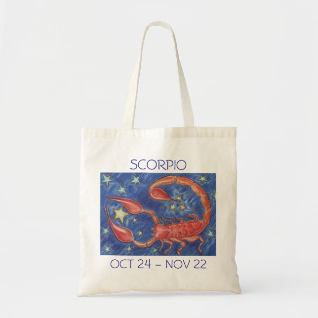Zodiac Scorpio to bag text Tygkasse (Framsidan)