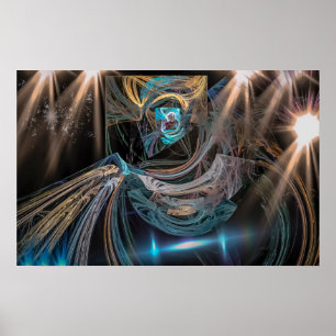 Zodiac Sign Aquarius Fractal Art Poster
