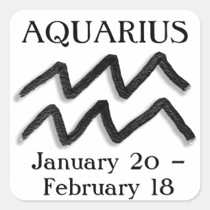 Zodiac Sign Aquarius Horoscope Astrology Fyrkantigt Klistermärke