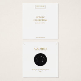 Zodiac Sign Aquarius Jewelry Visning Card Fyrkantigt Visitkort