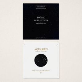 Zodiac Sign Aquarius Jewelry Visning Card Fyrkantigt Visitkort