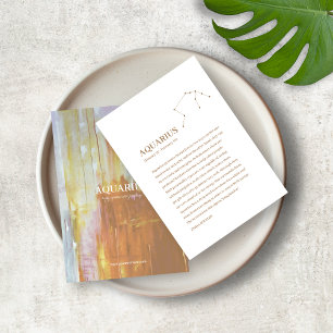 Zodiac Sign Aquarius Jewelry Visning Card Visitkort