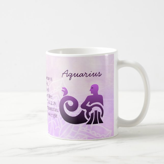 Zodiac Sign Aquarius Lila Astrology Symbol Kaffemugg (Höger)