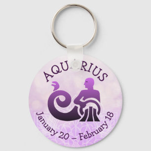 Zodiac Sign Aquarius Lila Horoscope Astrology Nyckelring