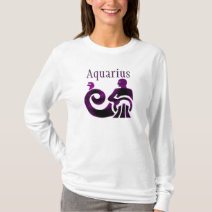 Zodiac Sign Aquarius Lila Horoscope Astrology T Shirt
