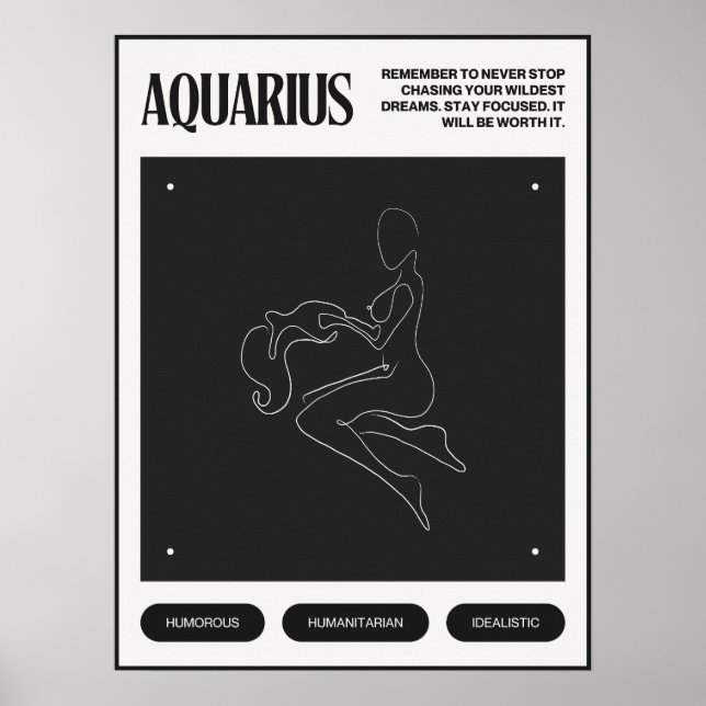 Zodiac Sign Aquarius Poster (Framsidan)