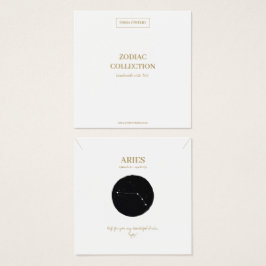 Zodiac Sign Aries Jewelry Visning Card Fyrkantigt Visitkort