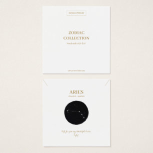 Zodiac Sign Aries Jewelry Visning Card Fyrkantigt Visitkort