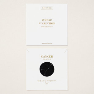 Zodiac Sign Cancer Jewelry Visning Card Fyrkantigt Visitkort