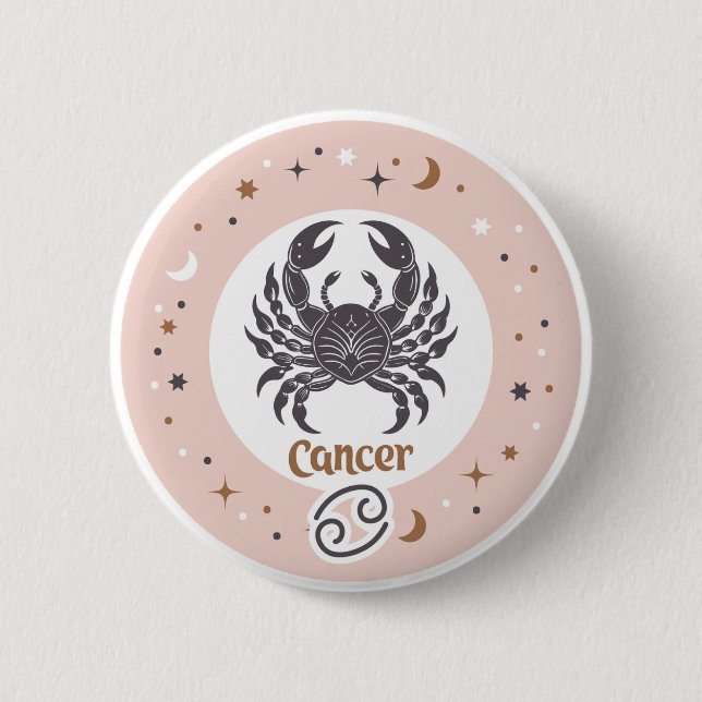 Zodiac Sign Cancer Knapp (Framsida)