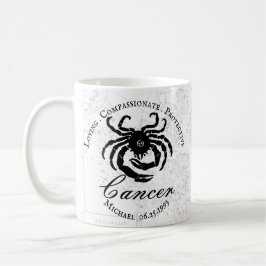 Zodiac Sign Cancer Traits Anpassningsbar Black Whi Kaffemugg