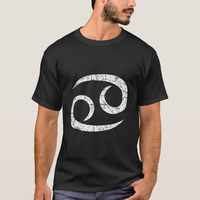 Zodiac Sign Cancer White T Shirt (Framsida)