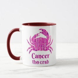 Zodiac Sign for Cancer in Maroon and Lila Mugg