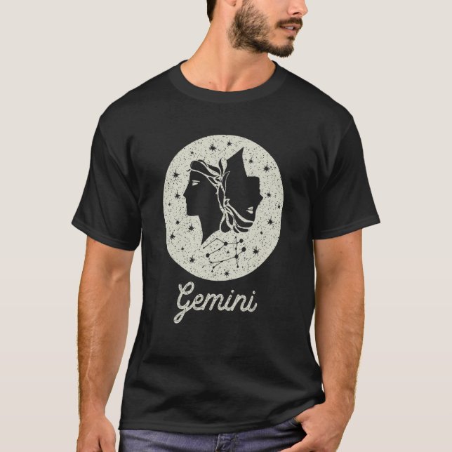 Zodiac Sign Gemini Birthday Graphic för manar and  T Shirt (Framsida)