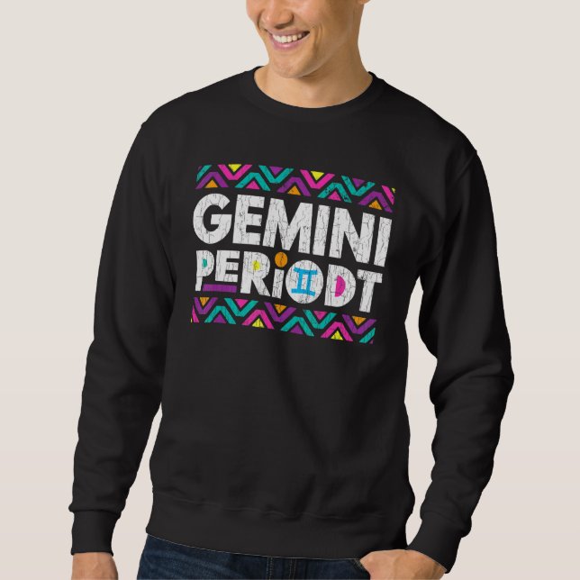 Zodiac Sign Gemini Periodt Graphic Lång Ärmad Tröja (Framsida)