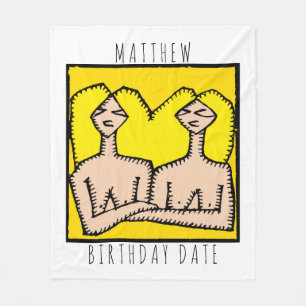 Zodiac Sign Gemini Personlig Birthday Blanket Fleecefilt