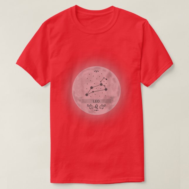 Zodiac Sign Leo 2593 T Shirt (Design framsida)