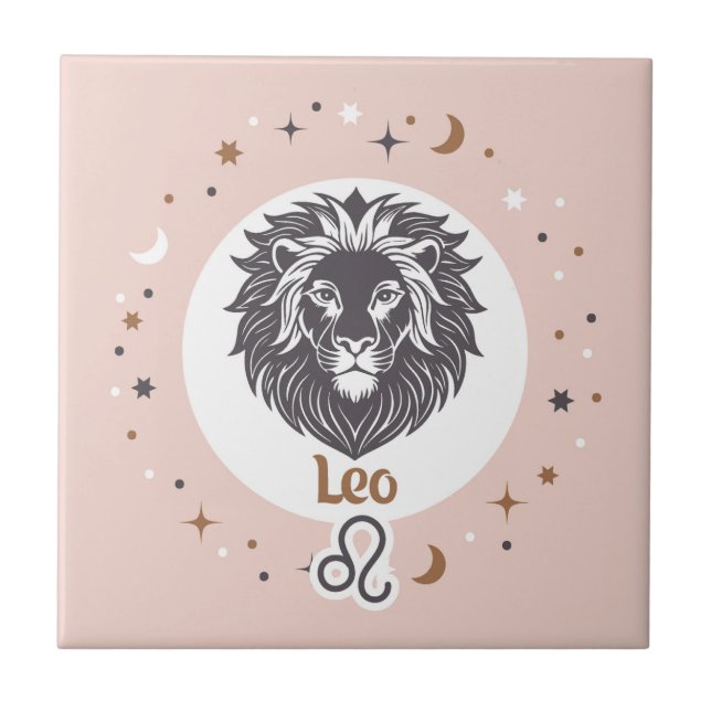 Zodiac Sign Leo Kakelplatta (Framsidan)