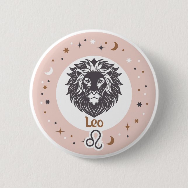 Zodiac Sign Leo Knapp (Framsida)