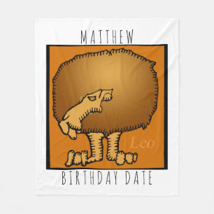 Zodiac Sign Leo Personlig Birthday Blanket Fleecefilt