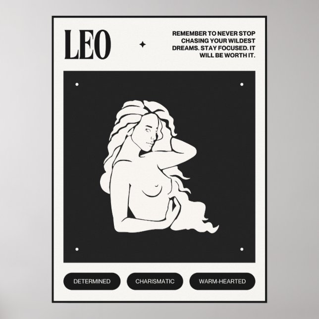 Zodiac Sign Leo Poster (Framsidan)