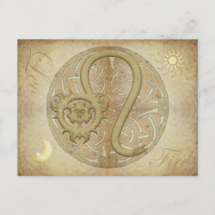 Zodiac Sign Leo-vykort Vykort