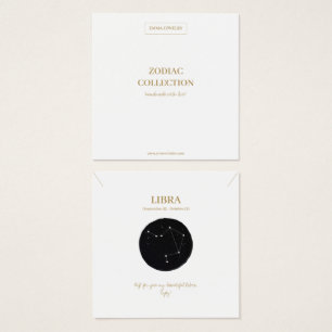 Zodiac Sign Libra Jewelry Visning Card Fyrkantigt Visitkort