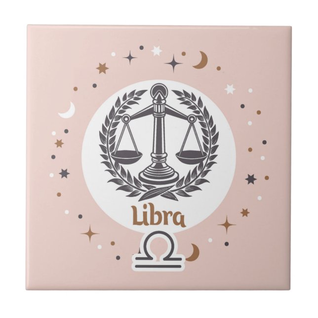 Zodiac Sign Libra Kakelplatta (Framsidan)