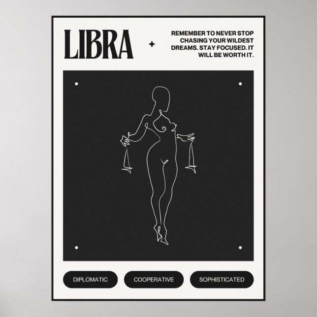 Zodiac Sign Libra Poster (Framsidan)