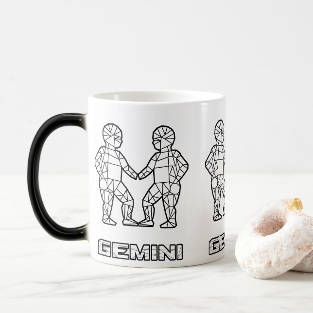 Zodiac Sign Mugg:Gemini Magisk Mugg (Med munk)