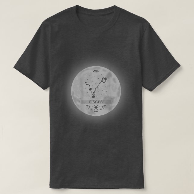Zodiac Sign Pisces 2596 T Shirt (Design framsida)