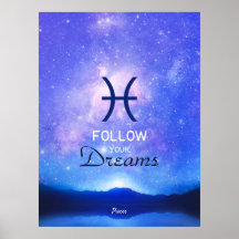 Zodiac Sign Pisces Dreamy Star Himlar-citattecken 